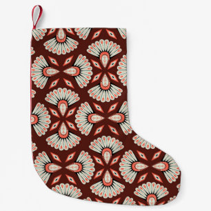 Petite Chaussette De Noël Motif géométrique parfait. style vintage