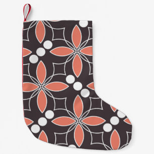 Petite Chaussette De Noël Motif géométrique sans couture avec fleurs. art.