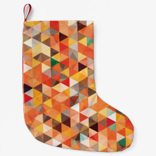 Petite Chaussette De Noël Motif géométrique triangulaire Abstrait