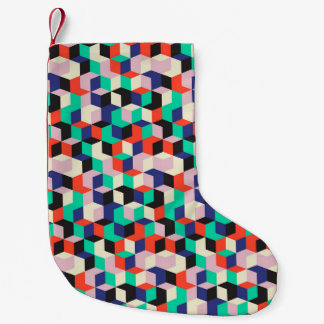 Petite Chaussette De Noël motif géométrique vintage, en forme de losange.
