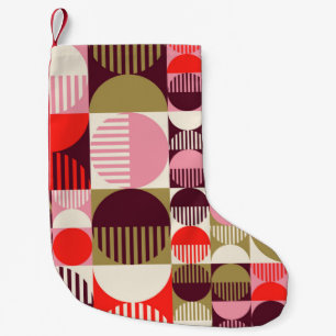 Petite Chaussette De Noël Motif géométrique vintage moderne abstrait trans