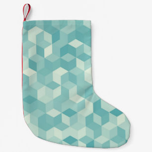 Petite Chaussette De Noël Motif Hexagonal bleu clair transparent