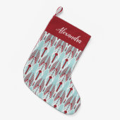 Petite Chaussette De Noël Motif Ikat de vacances personnalisé (Devant (Accrochage))