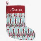 Petite Chaussette De Noël Motif Ikat de vacances personnalisé (Devant)