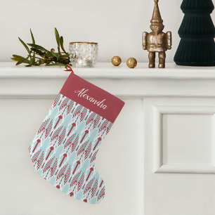 Petite Chaussette De Noël Motif Ikat de vacances personnalisé