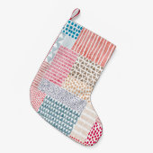 Petite Chaussette De Noël Motif impeccable en style patchwork. D simple (Devant (Accrochage))
