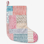 Petite Chaussette De Noël Motif impeccable en style patchwork. D simple (Devant)