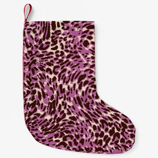 Petite Chaussette De Noël Motif léopard, Empreinte de léopard, Poster de ani (Devant)