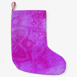 Petite Chaussette De Noël Motif Mandala violet désorganisé