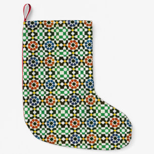 Petite Chaussette De Noël motif marocain de couleur des années 1970