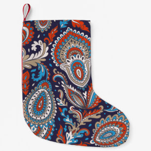 Petite Chaussette De Noël Motif médaillon de paisley floral indien. Ethnique