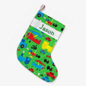 Petite Chaussette De Noël Motif mignon personnalisé d'avions, de trains et (Devant (Accrochage))