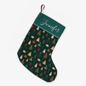 Petite Chaussette De Noël Motif moderne de l'arbre de Noël personnalisé (Devant (Accrochage))