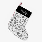 Petite Chaussette De Noël Motif moderne Snowflake Personnalisé (Devant (Accrochage))