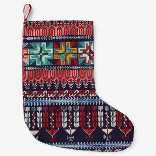 Petite Chaussette De Noël Motif Motif Palestinien Broderie.