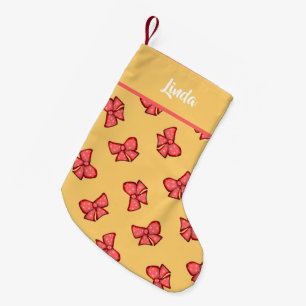 Petite Chaussette De Noël Motif noeud d'arc rose mignon