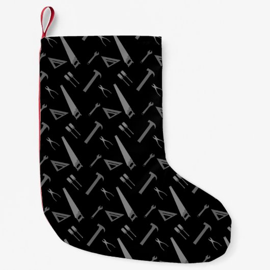 Petite Chaussette De Noël Motif noir d'outils (Devant)