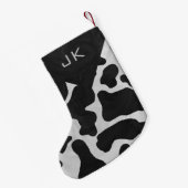 Petite Chaussette De Noël Motif noir et blanc d'impression de vache à (Dos (Accrochage))