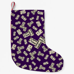 Petite Chaussette De Noël Motif pourpre de domino d'amusement