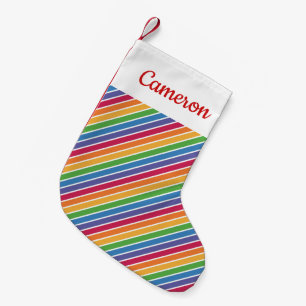 Petite Chaussette De Noël Motif Rainbow Stripes