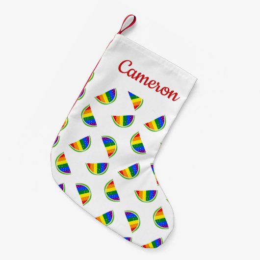 Petite Chaussette De Noël Motif Rainbow Watermelon (Devant (Accrochage))