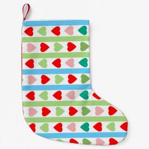 Petite Chaussette De Noël Motif rayé avec des cœurs pour la Saint-Valentin