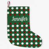 Petite Chaussette De Noël Motif rouge vert moderne personnalisé (Devant)