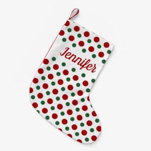 Petite Chaussette De Noël Motif rouge vert moderne personnalisé