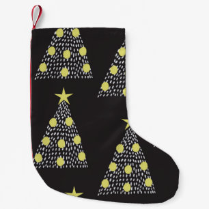 Petite Chaussette De Noël Motif sans couture avec arbres de Noël dessinés à