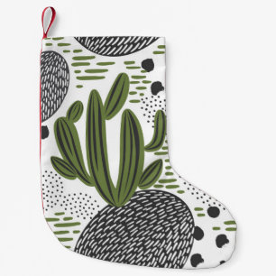 Petite Chaussette De Noël motif sans couture avec cactus sur arrière - plan