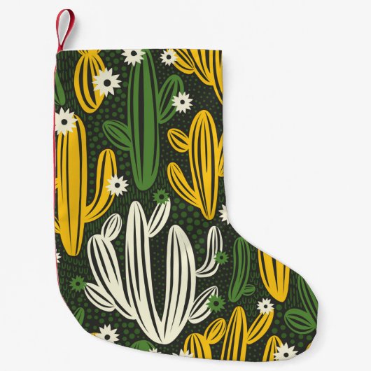 Petite Chaussette De Noël motif sans couture avec cactus sur arrière - plan (Devant)