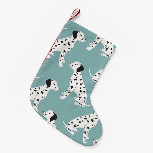 Petite Chaussette De Noël Motif sans couture avec dalmate mignon (Devant (Accrochage))