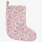 Petite Chaussette De Noël Motif sans couture avec de mignons mouettes (Devant)