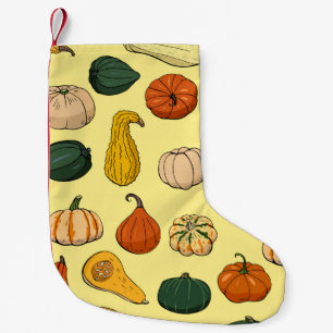 Petite Chaussette De Noël Motif sans couture avec des squashe dessinés à l