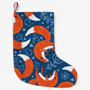Petite Chaussette De Noël Motif sans couture avec différents mignons renards