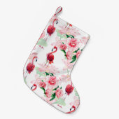 Petite Chaussette De Noël Motif sans couture avec flamant rose (Devant (Accrochage))