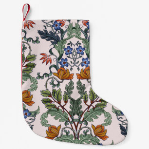 Petite Chaussette De Noël Motif sans couture avec fleurs dans le style art d