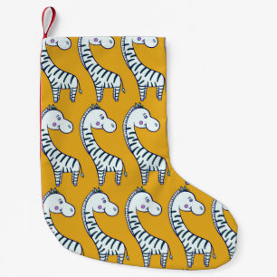 Petite Chaussette De Noël Motif sans couture avec joli dessin animé zèbres j