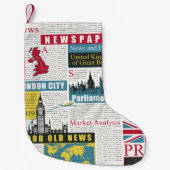 Petite Chaussette De Noël motif sans couture avec journal britannique ou lo (Devant)