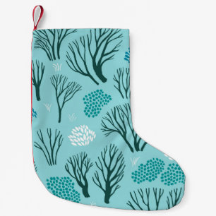 Petite Chaussette De Noël motif sans couture avec la forêt d'hiver
