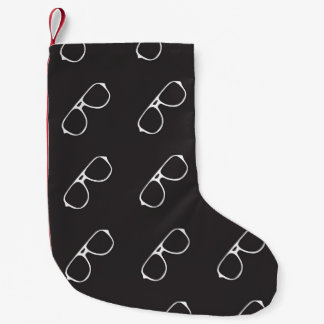 Petite Chaussette De Noël Motif sans couture avec lunettes dessinées à la ma