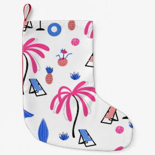 Petite Chaussette De Noël Motif sans couture avec palmiers ananas coconu