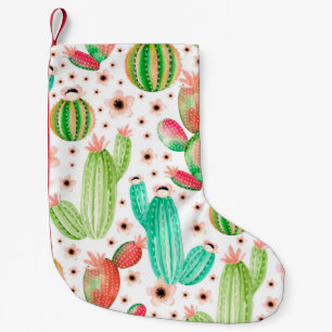 Petite Chaussette De Noël Motif sans couture avec succulents. Aquarelle cact