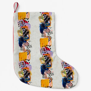 Petite Chaussette De Noël Motif sans couture avec traits de peinture dessiné