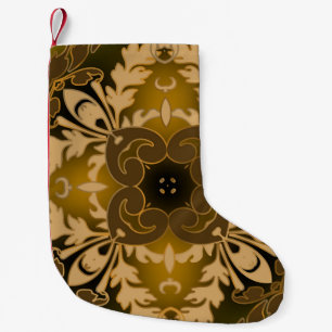 Petite Chaussette De Noël Motif sans couture baroque. Vintage brillant orné 
