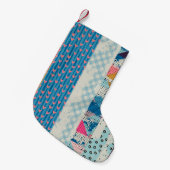 Petite Chaussette De Noël Motif sans couture, carreaux patchwork. (Devant (Accrochage))