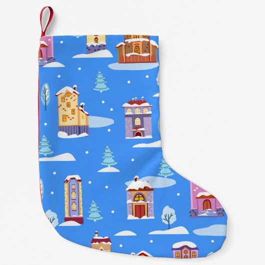 Petite Chaussette De Noël Motif sans couture d'hiver dessiné à la main avec  (Devant)