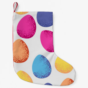 Petite Chaussette De Noël Motif sans couture d'oeufs colorés de Pâques sur b