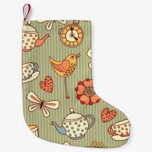 Petite Chaussette De Noël Motif sans couture "fête du thé d'été"