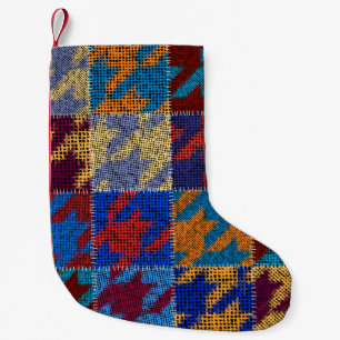 Petite Chaussette De Noël Motif sans couture. Imitation d'un motif de patchw